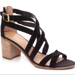 Franco Sarto Hachi Black Suede Sandals